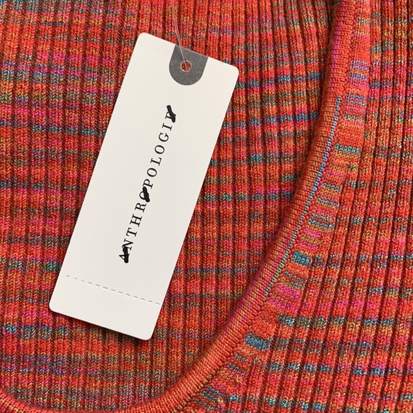Anthropologie Moth Short Sleeve Ribbed Sweater Top NWT New Sz XS Spring 🌺💐🌷 - Picture 3 of 7